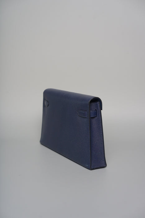 Hermes Kelly Elan in Blue Sapphire Chevre Mysore Ghw