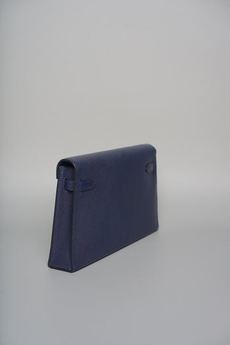 Hermes Kelly Elan in Blue Sapphire Chevre Mysore Ghw