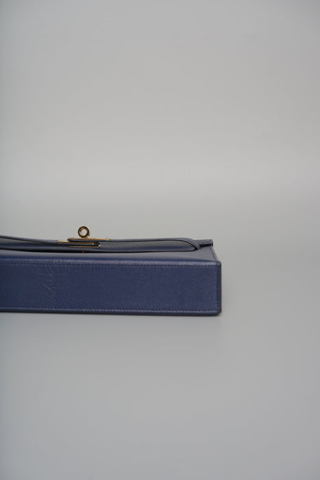 Hermes Kelly Elan in Blue Sapphire Chevre Mysore Ghw