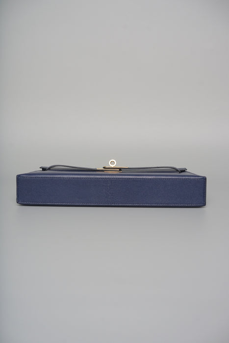 Hermes Kelly Elan in Blue Sapphire Chevre Mysore Ghw
