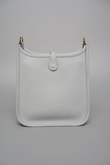 Hermes Mini Evelyne in Bleu Pale / Nata Ghw (Brand New)