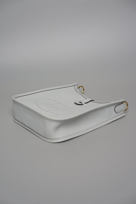 Hermes Mini Evelyne in Bleu Pale / Nata Ghw (Brand New)
