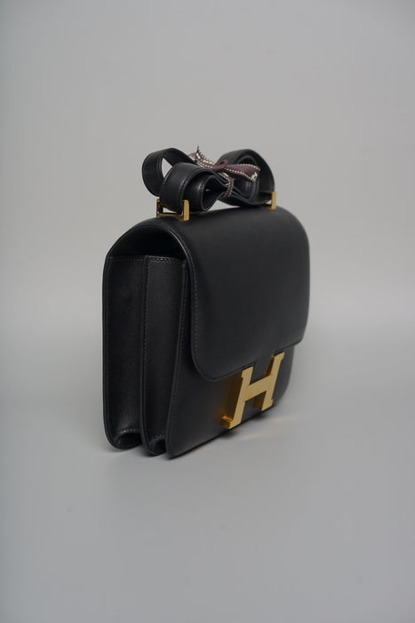 Hermes Constance 24 in Black Evercolor Ghw
