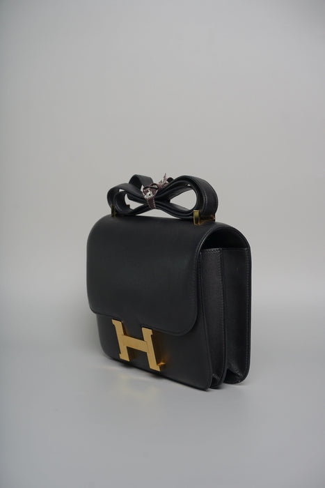 Hermes Constance 24 in Black Evercolor Ghw