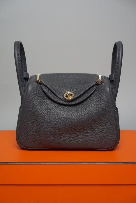 Hermes Mini Lindy II in Ardoise Permabrass (Brand New)