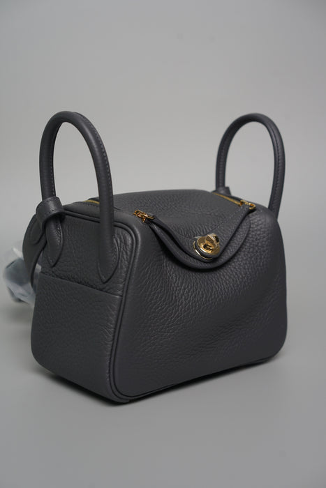 Hermes Mini Lindy II in Ardoise Permabrass (Brand New)