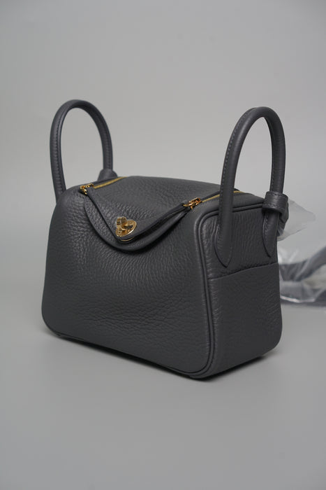 Hermes Mini Lindy II in Ardoise Permabrass (Brand New)