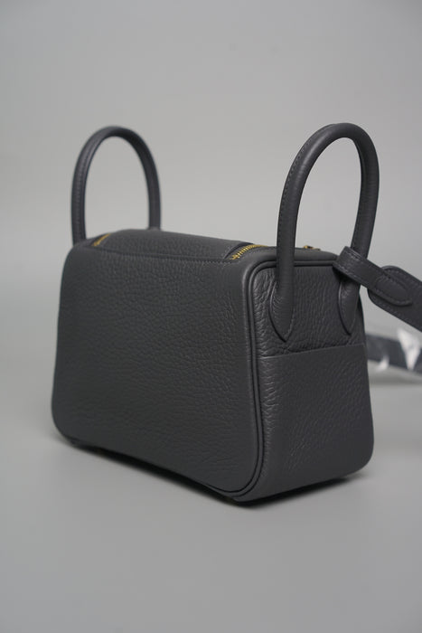 Hermes Mini Lindy II in Ardoise Permabrass (Brand New)