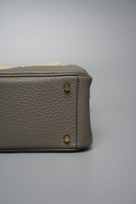 Hermes Mini Lindy in Gris Meyer Ghw (Brand New)