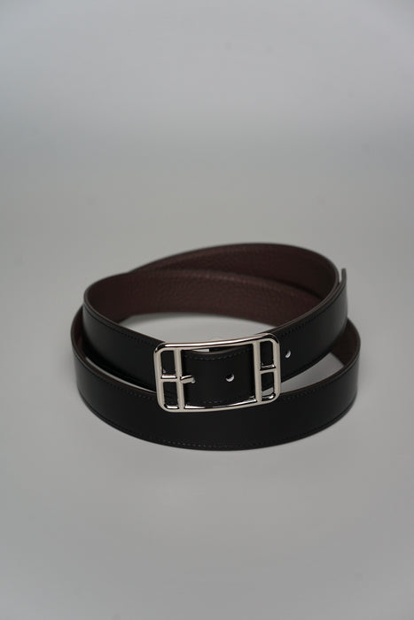 Hermes Cape Cod Reversible Belt in Noir/Chocolat Phw (Brand New)