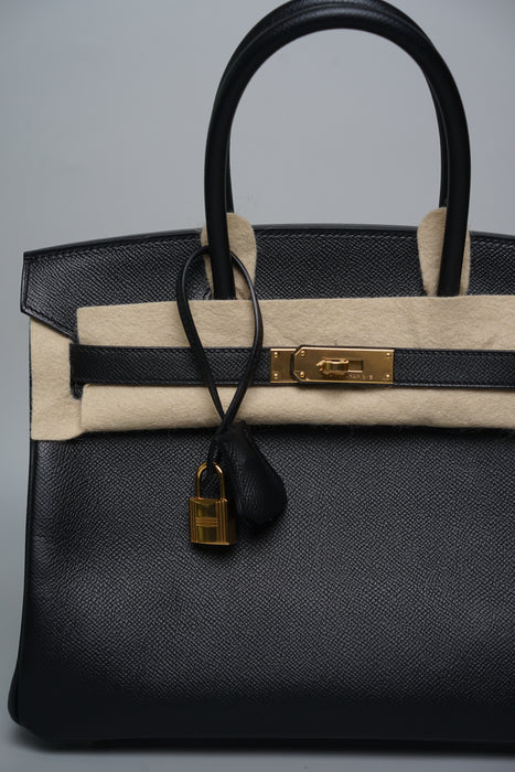 Hermes Birkin 30 in Black Epsom Ghw