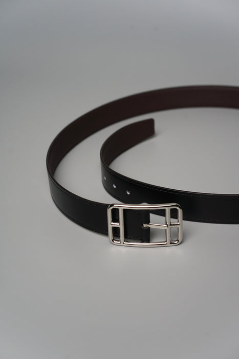 Hermes Cape Cod Reversible Belt in Noir/Chocolat Phw (Brand New)