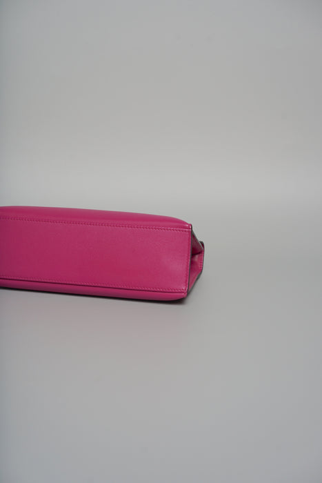 Hermes Kelly Pochette in Rose Pourpre Swift Phw
