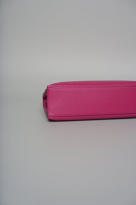 Hermes Kelly Pochette in Rose Pourpre Swift Phw