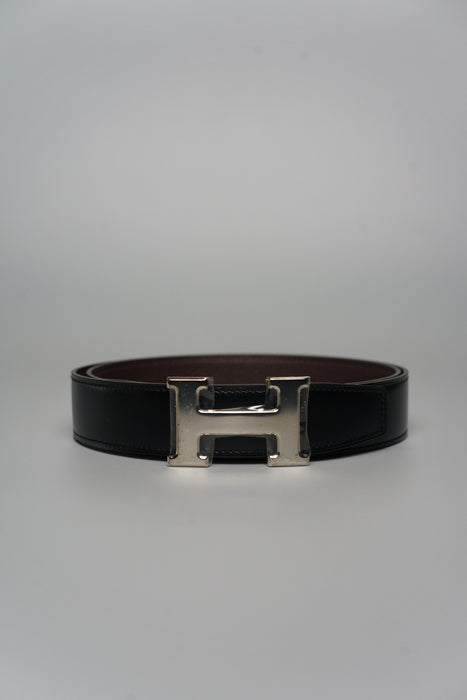 Hermes Constance 32MM Reversible Belt in Noir/Chocolat Phw (Brand New)