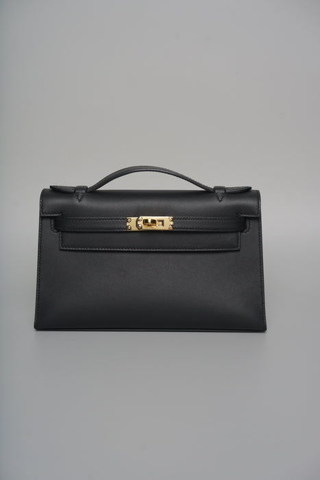 Hermes Kelly Pochette in Noir Swift Ghw (Brand New)