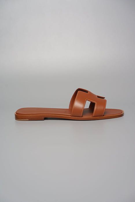 Hermes Oran Sandals in Gold Size 38.5 (Brand New)