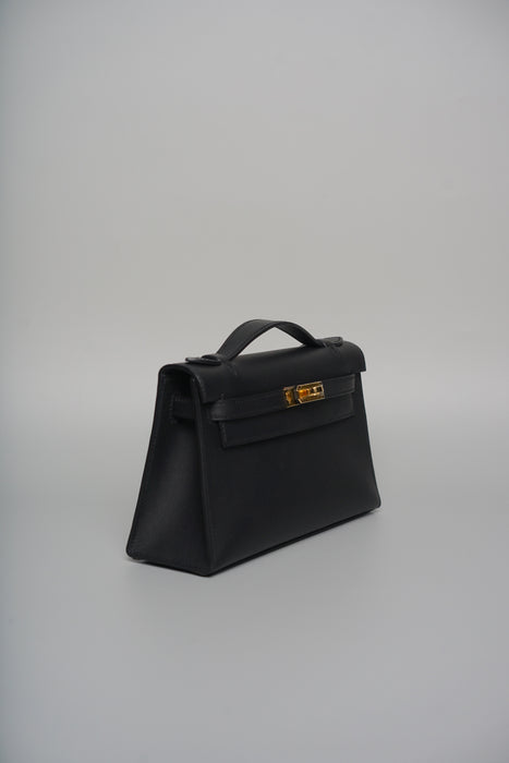 Hermes Kelly Pochette in Noir Swift Ghw (Brand New)