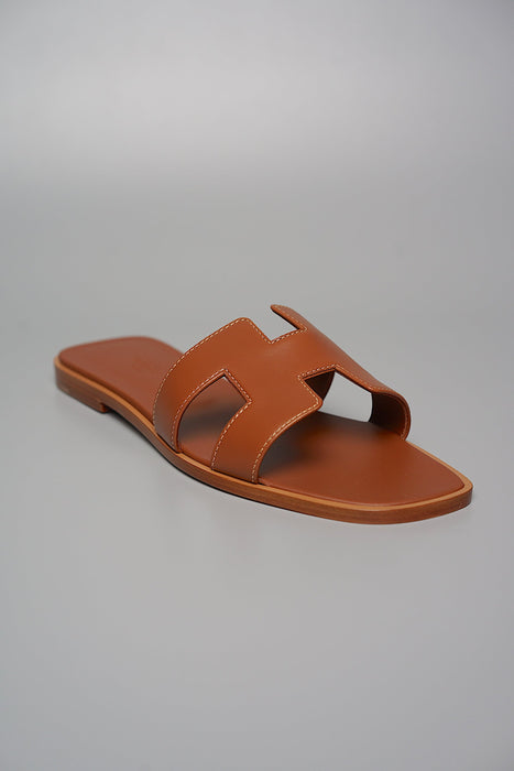 Hermes Oran Sandals in Gold Size 38.5 (Brand New)