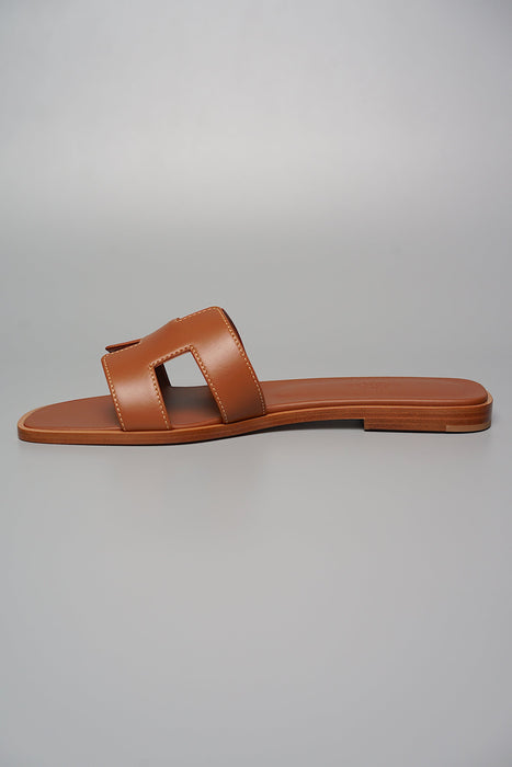 Hermes Oran Sandals in Gold Size 38.5 (Brand New)