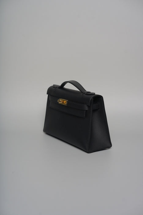 Hermes Kelly Pochette in Noir Swift Ghw (Brand New)