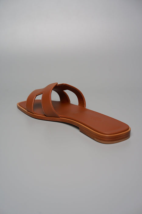 Hermes Oran Sandals in Gold Size 38.5 (Brand New)