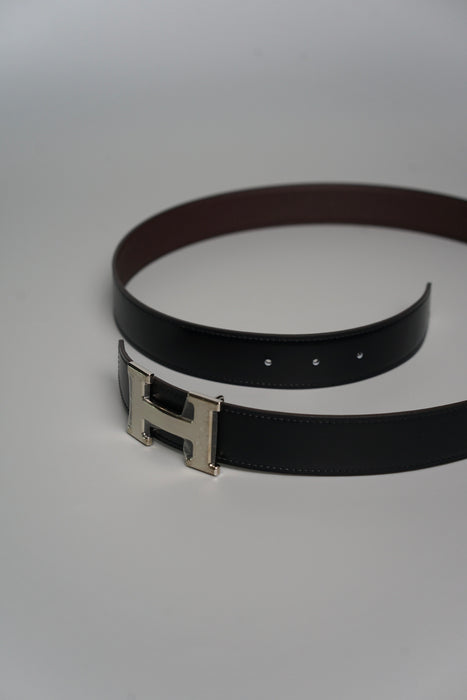Hermes Constance 32MM Reversible Belt in Noir/Chocolat Phw (Brand New)