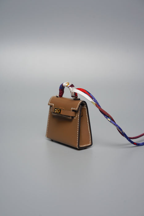 Hermes Kelly Twilly Charm in Etoupe Ghw (Brand New)