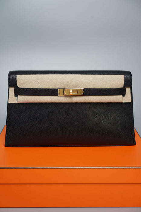 Hermes Kelly Elan in Black Chamkila Ghw (Brand New)