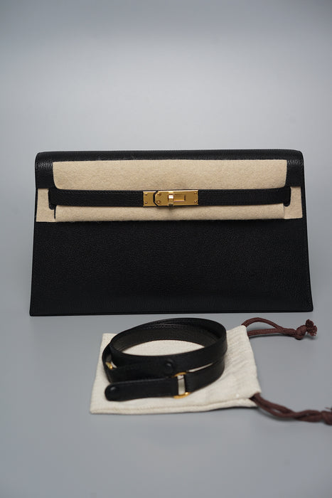 Hermes Kelly Elan in Black Chamkila Ghw (Brand New)