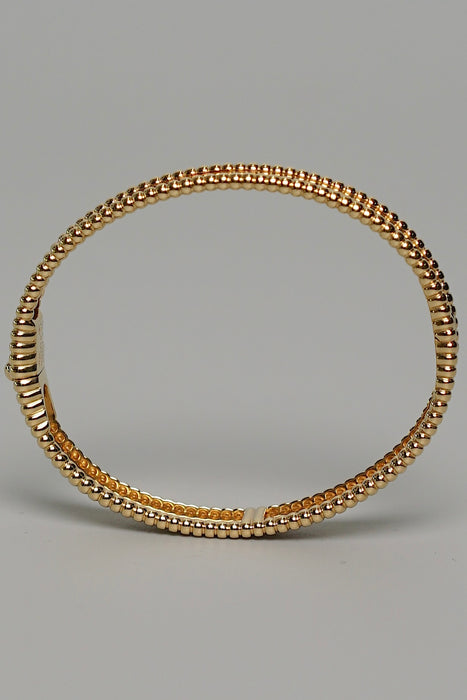 VCA Perlée signature bracelet, medium model in 18K Yellow Gold