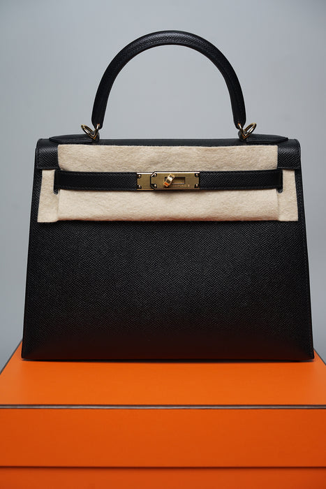 Hermes Kelly 28 Sellier in Black Ghw (Brand New)