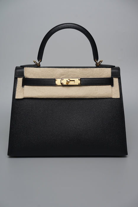 Hermes Kelly 28 Sellier in Black Ghw (Brand New)