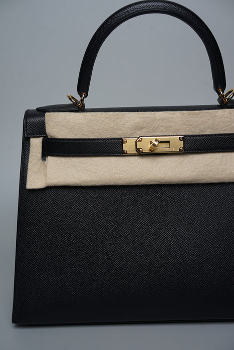 Hermes Kelly 28 Sellier in Black Ghw (Brand New)