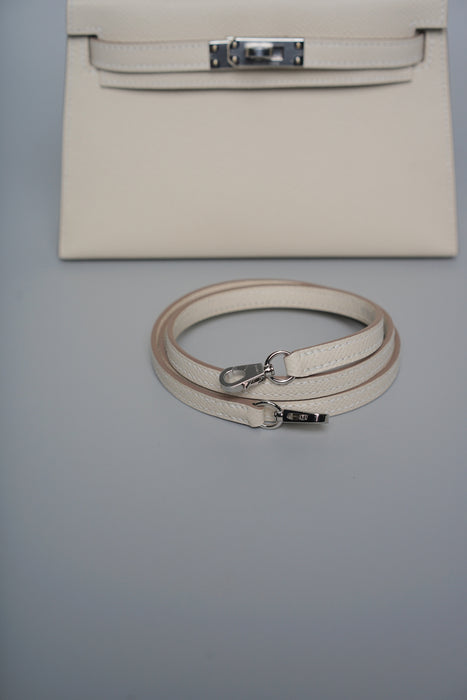 Hermes Kelly 20 HSS in Craie interior Gris Perle Phw (Brand New)