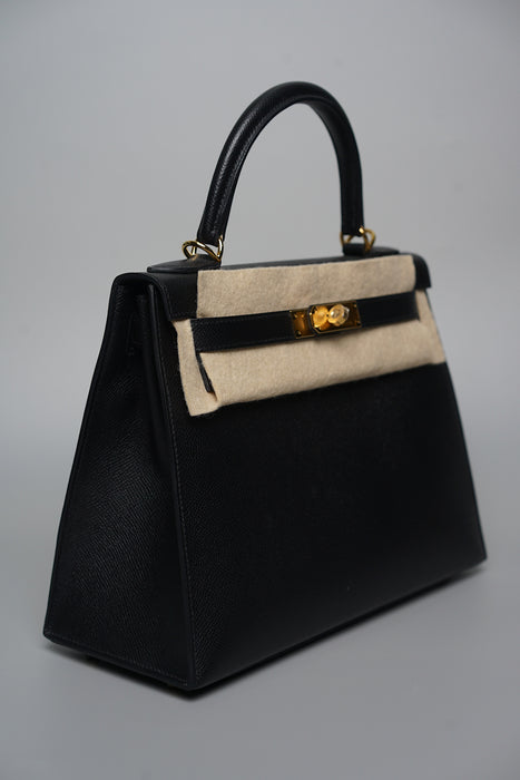 Hermes Kelly 28 Sellier in Black Ghw (Brand New)