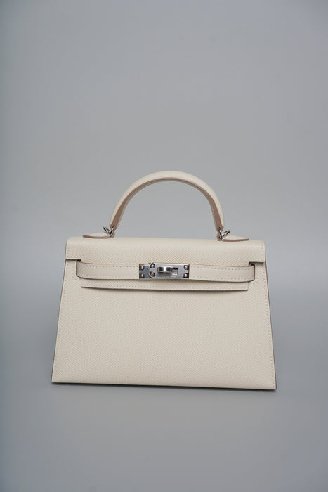 Hermes Kelly 20 HSS in Craie interior Gris Perle Phw (Brand New)