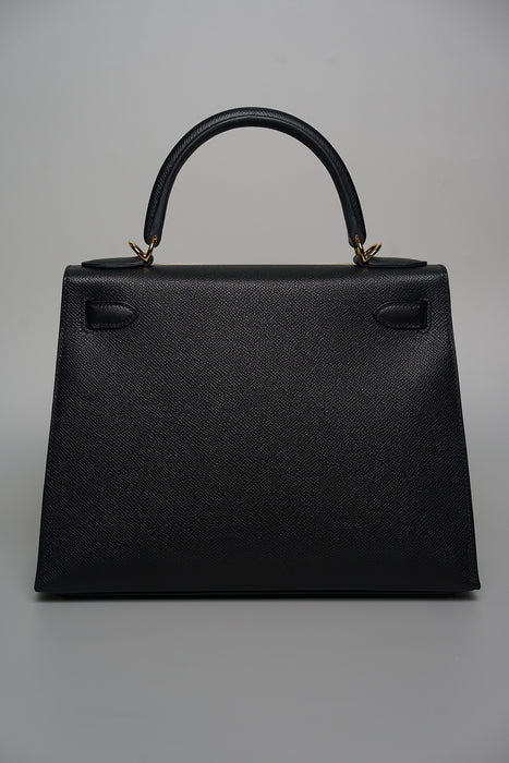 Hermes Kelly 28 Sellier in Black Ghw (Brand New)