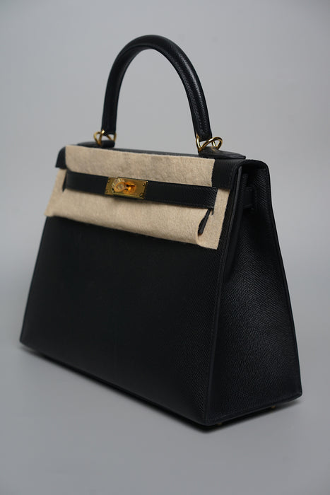 Hermes Kelly 28 Sellier in Black Ghw (Brand New)