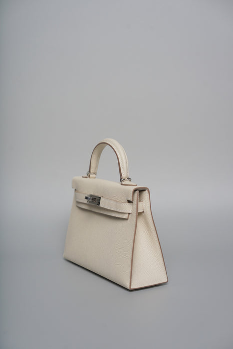 Hermes Kelly 20 HSS in Craie interior Gris Perle Phw (Brand New)