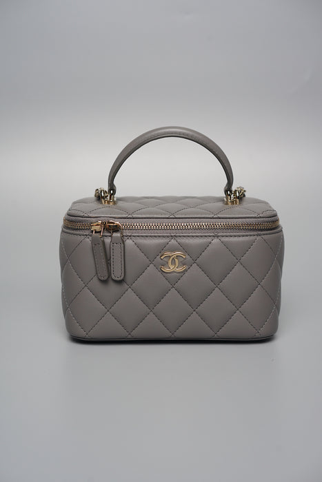 Chanel 22A Vanity in Dark Grey Lambskin (Brand New)