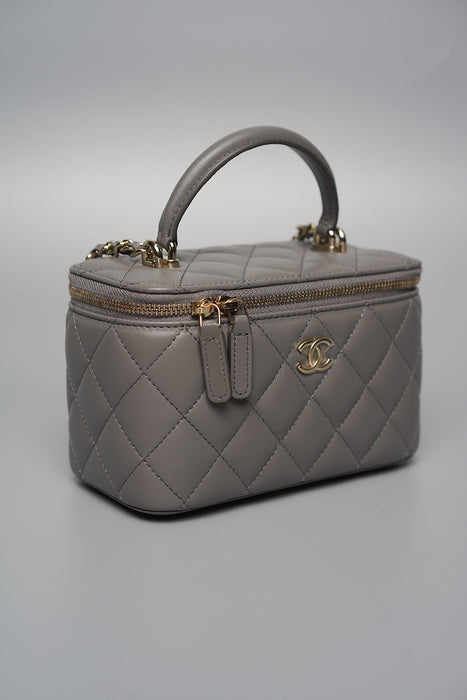 Chanel 22A Vanity in Dark Grey Lambskin (Brand New)