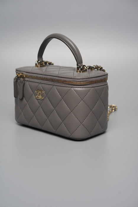 Chanel 22A Vanity in Dark Grey Lambskin (Brand New)