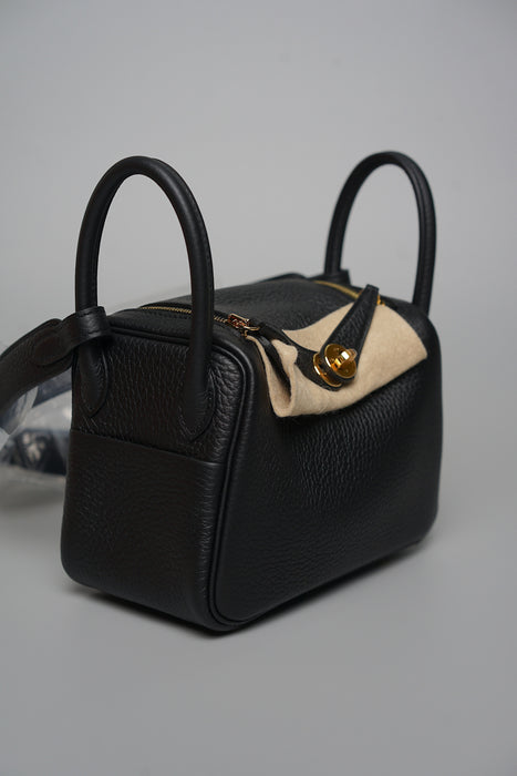 Hermes Mini Lindy ll in Noir Ghw (Brand New)