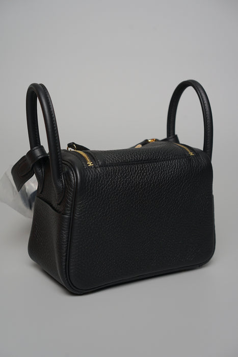 Hermes Mini Lindy ll in Noir Ghw (Brand New)