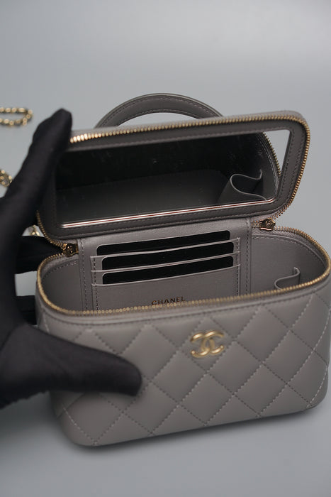 Chanel 22A Vanity in Dark Grey Lambskin (Brand New)