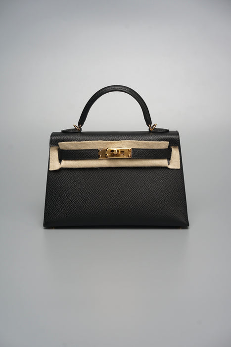 Hermes Kelly 20 in Black Ghw (Brand New)