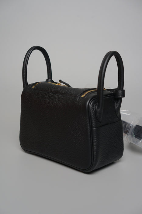Hermes Mini Lindy ll in Noir Ghw (Brand New)