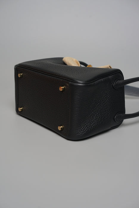 Hermes Mini Lindy ll in Noir Ghw (Brand New)