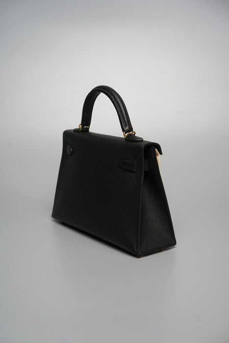 Hermes Kelly 20 in Black Ghw (Brand New)